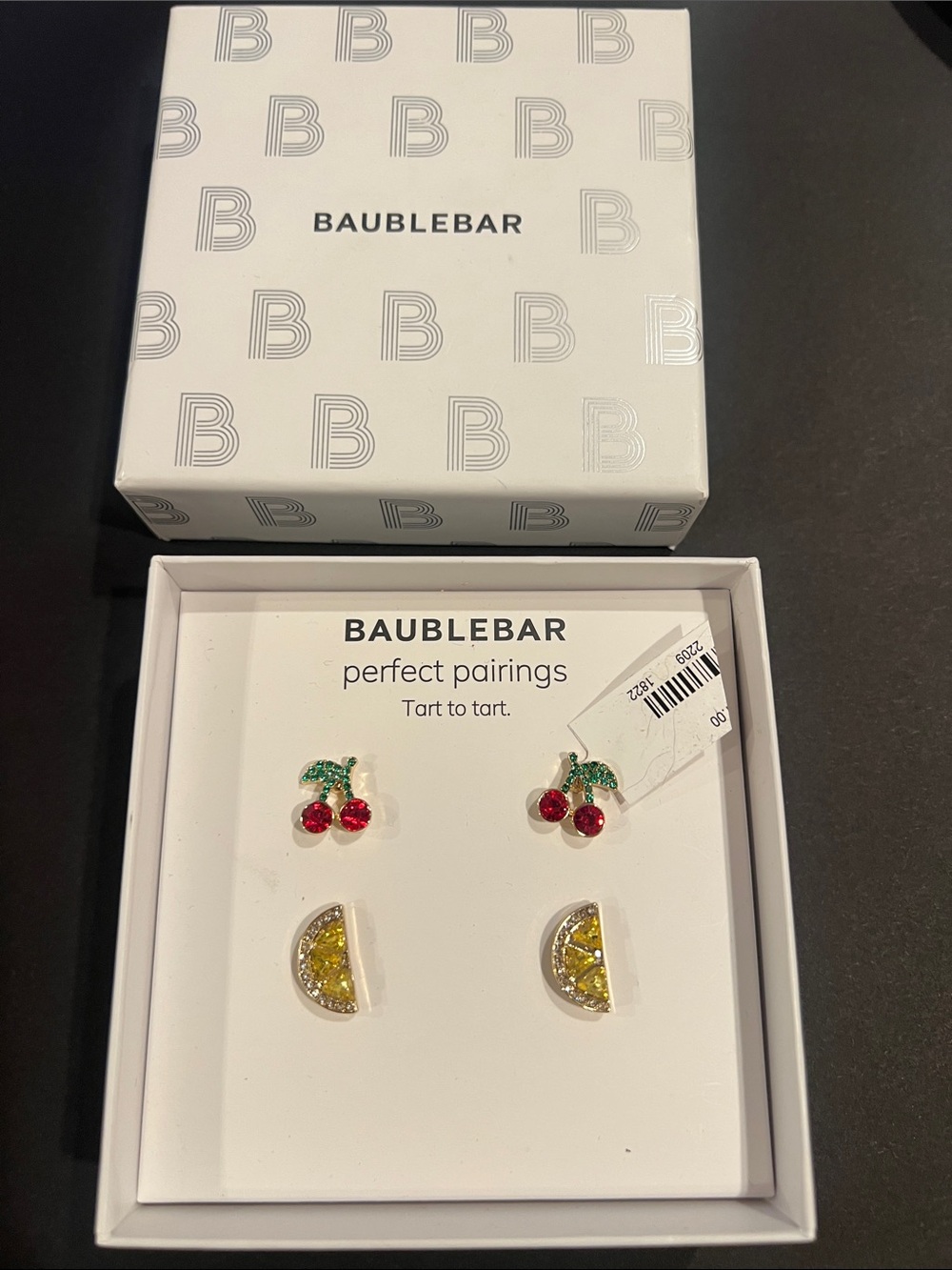 BaubleBar Cherry & Lemon Stud Set - Red, Green, Yellow